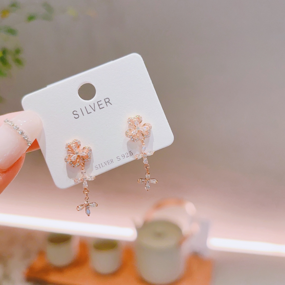 925 Silver Earrings Gentle Anniversary Gold