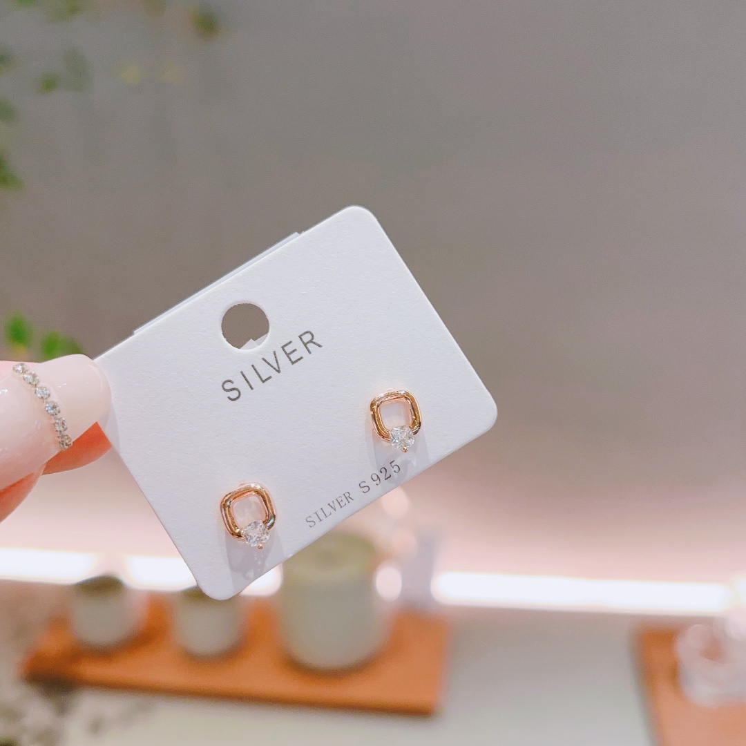 Solid Silver Earrings Girly Christmas Gold