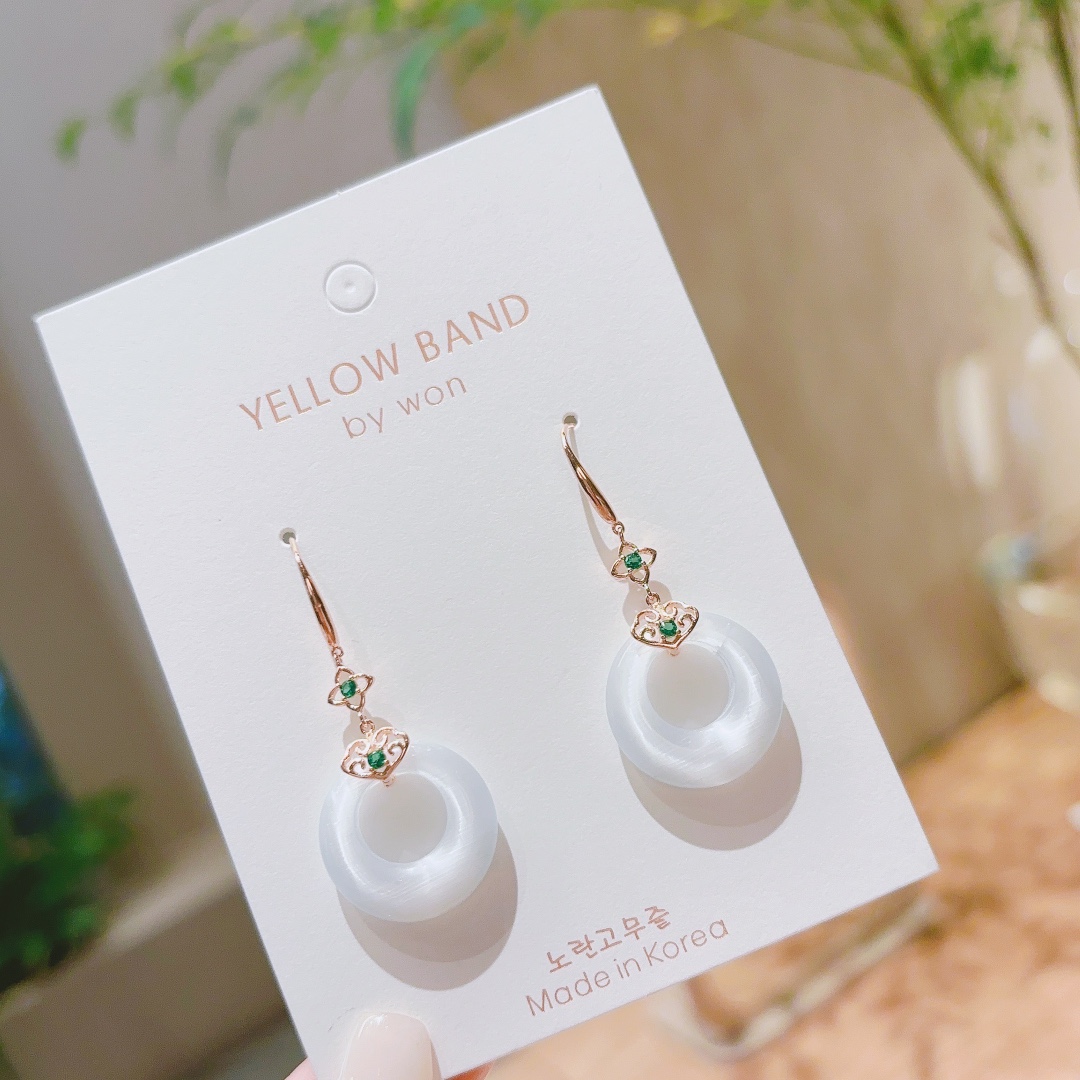 925 Silver Drop & Thread Earrings Cute Anniversary Gold