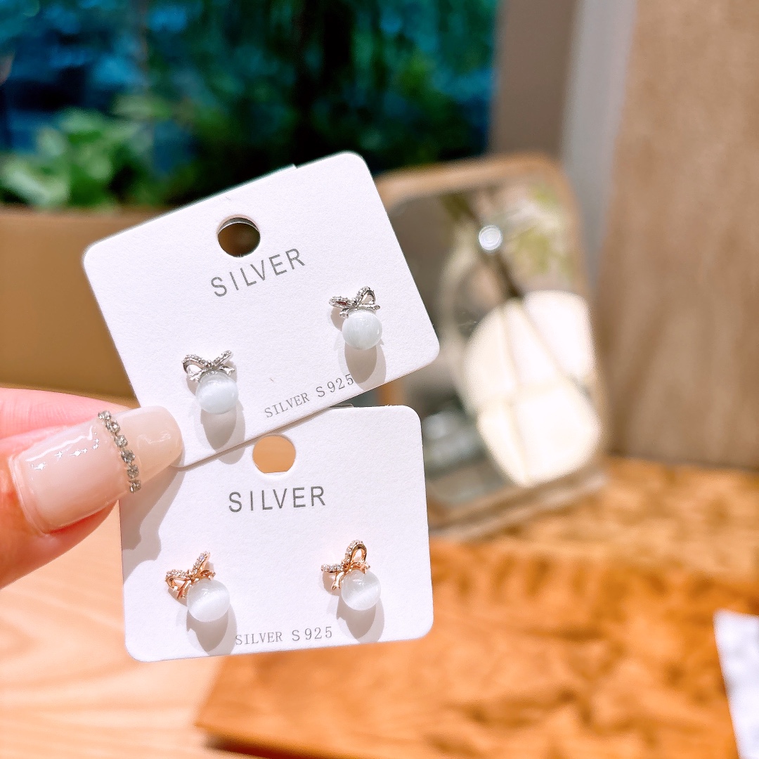 Massivsilber Ohrringe Künstlerisch Alltag Gold