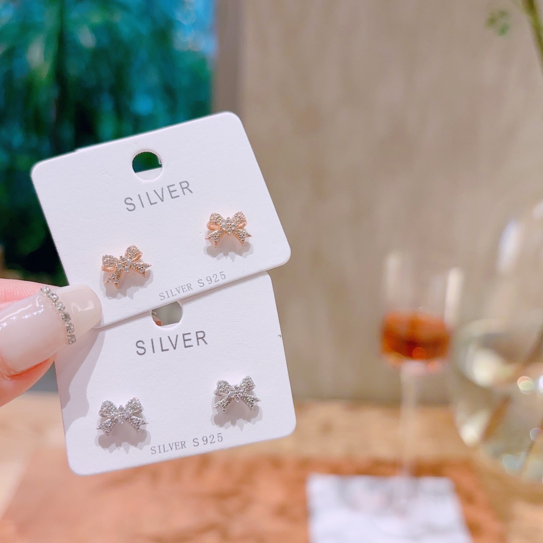 High Polish Silver Earrings Sweet Anniversary Gold