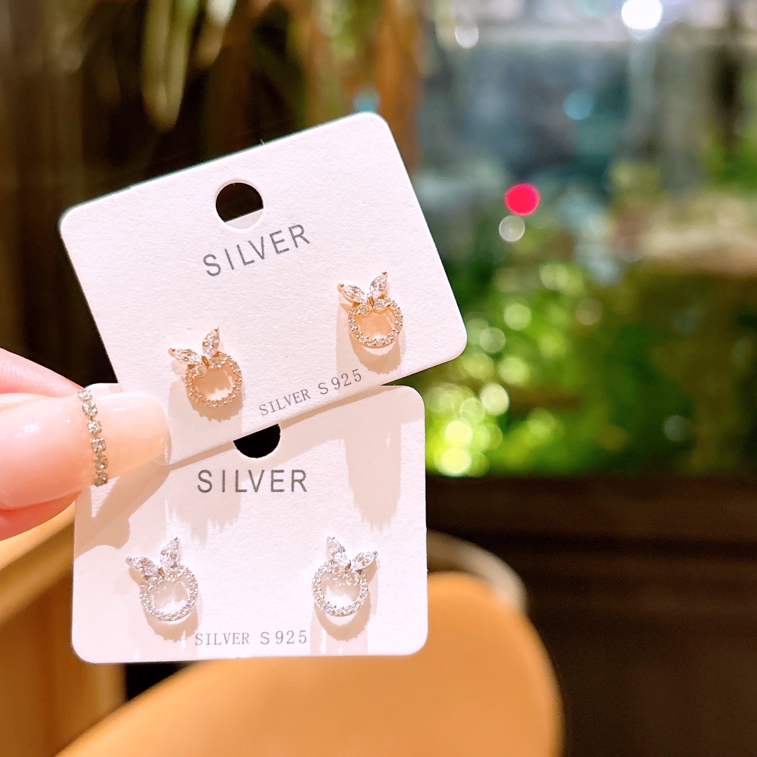 S925 Sterlingsilber Ohrringe Filigran Bankett Gold