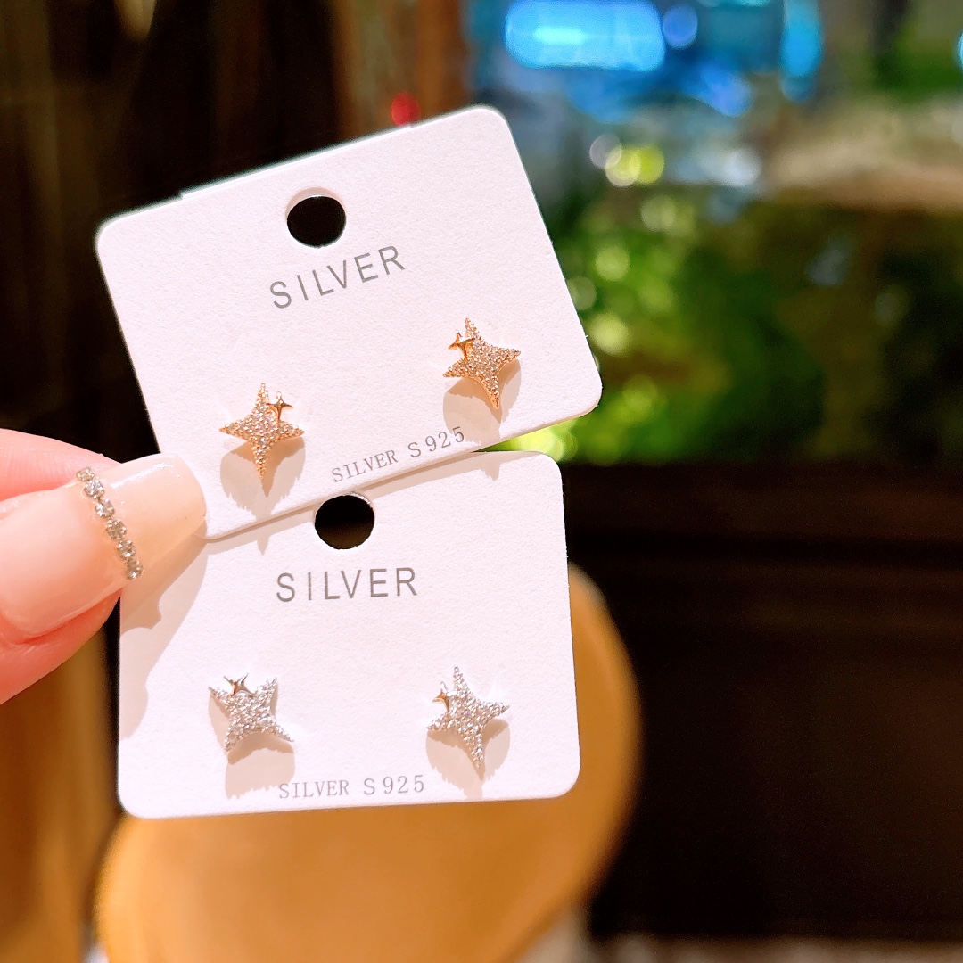 925 Silver Earrings Girly Date Night Gold