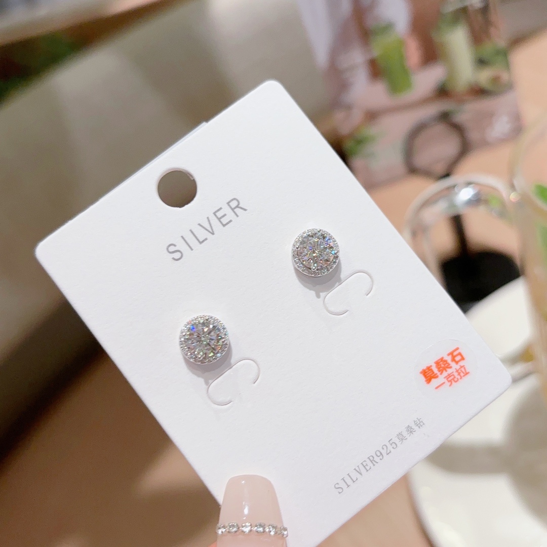 Nickel Free Silver Moissanite Studs Pure Gift for Her Gold