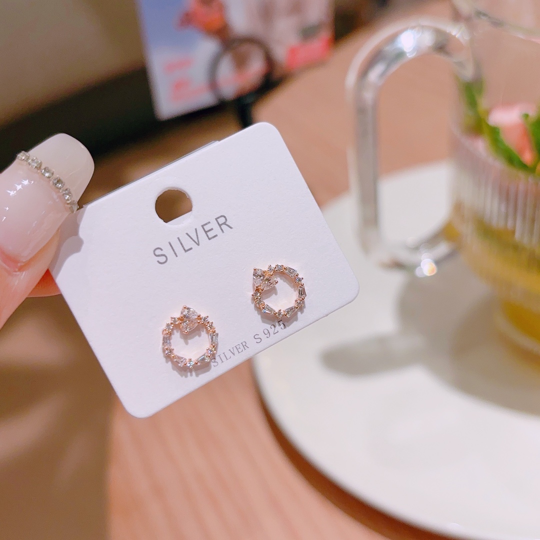 Solid Silver Earrings Romantic Self-love Gold