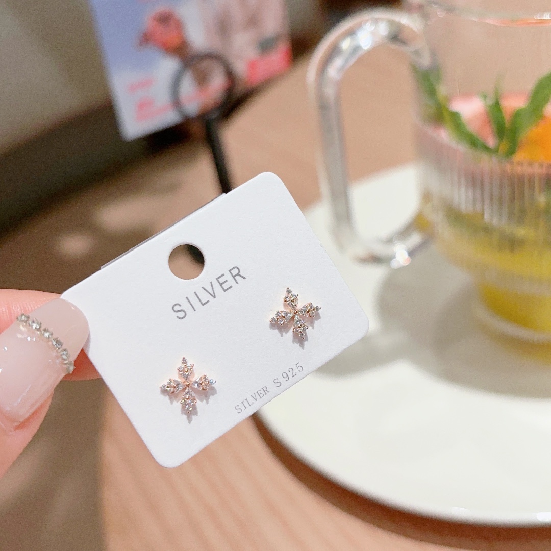 S925 Sterling Silver Earrings Cute Party Silver