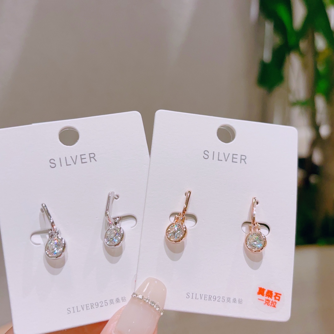 925 Silver Moissanite Ear Cuffs Cute Graduation Gold