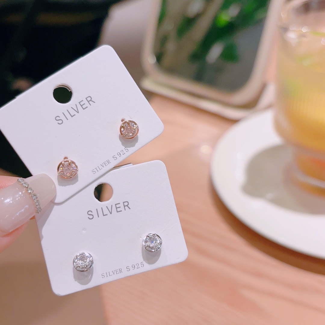 Solid Silver Earrings Chic Bestie Gift Silver