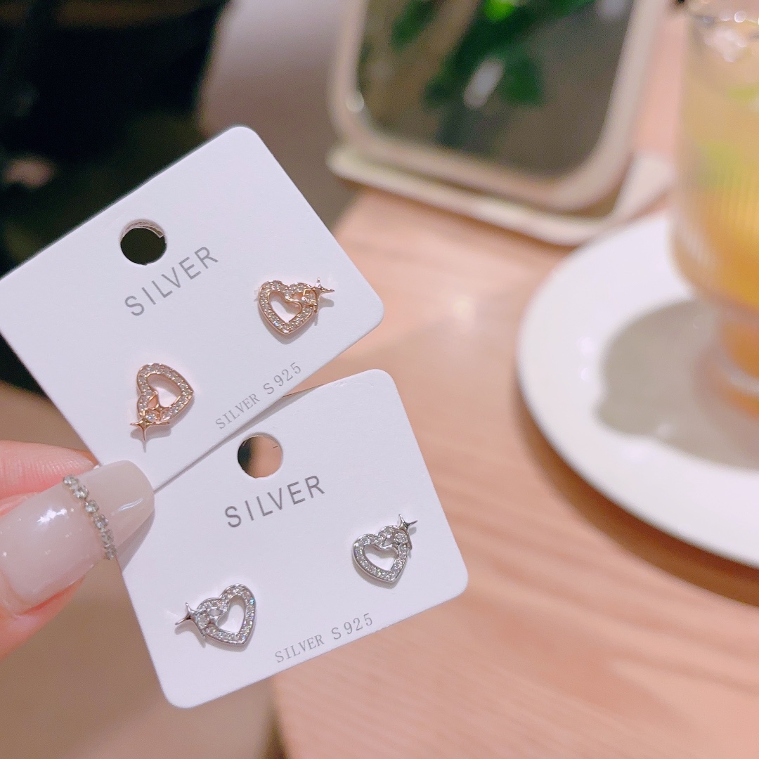 Fine Silver Earrings Light Luxury Spring Festival Gold