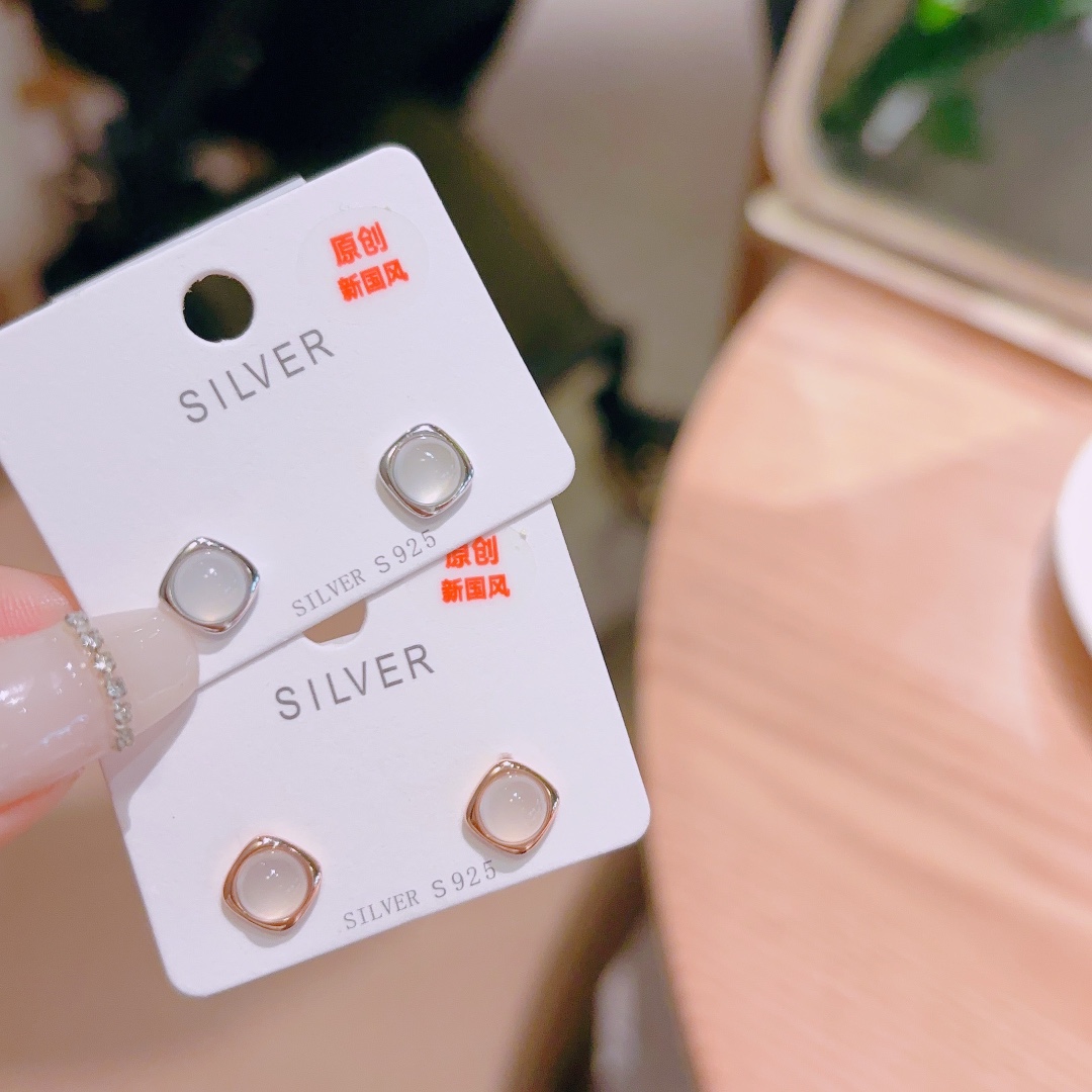 Nickel Free Silver Earrings Korean Style Gift for Her Silver