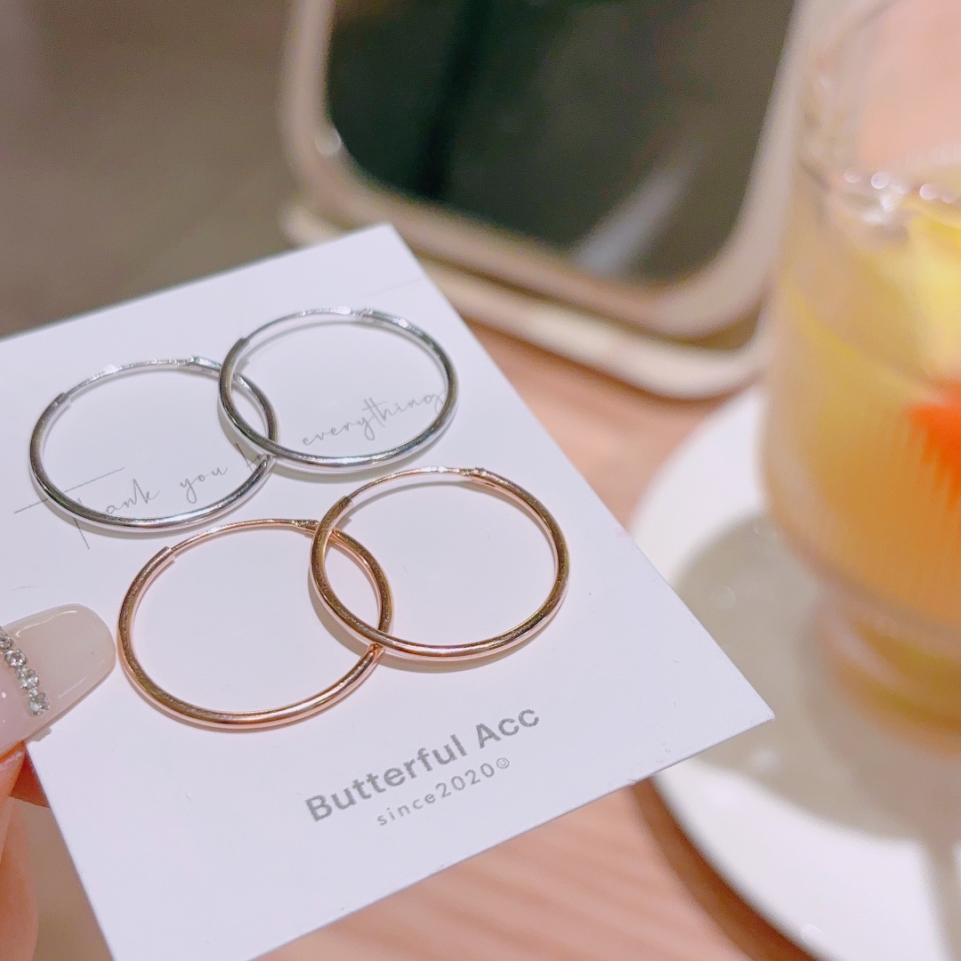 Fine Silver Hoop Earrings Gentle Wedding Registration Silver