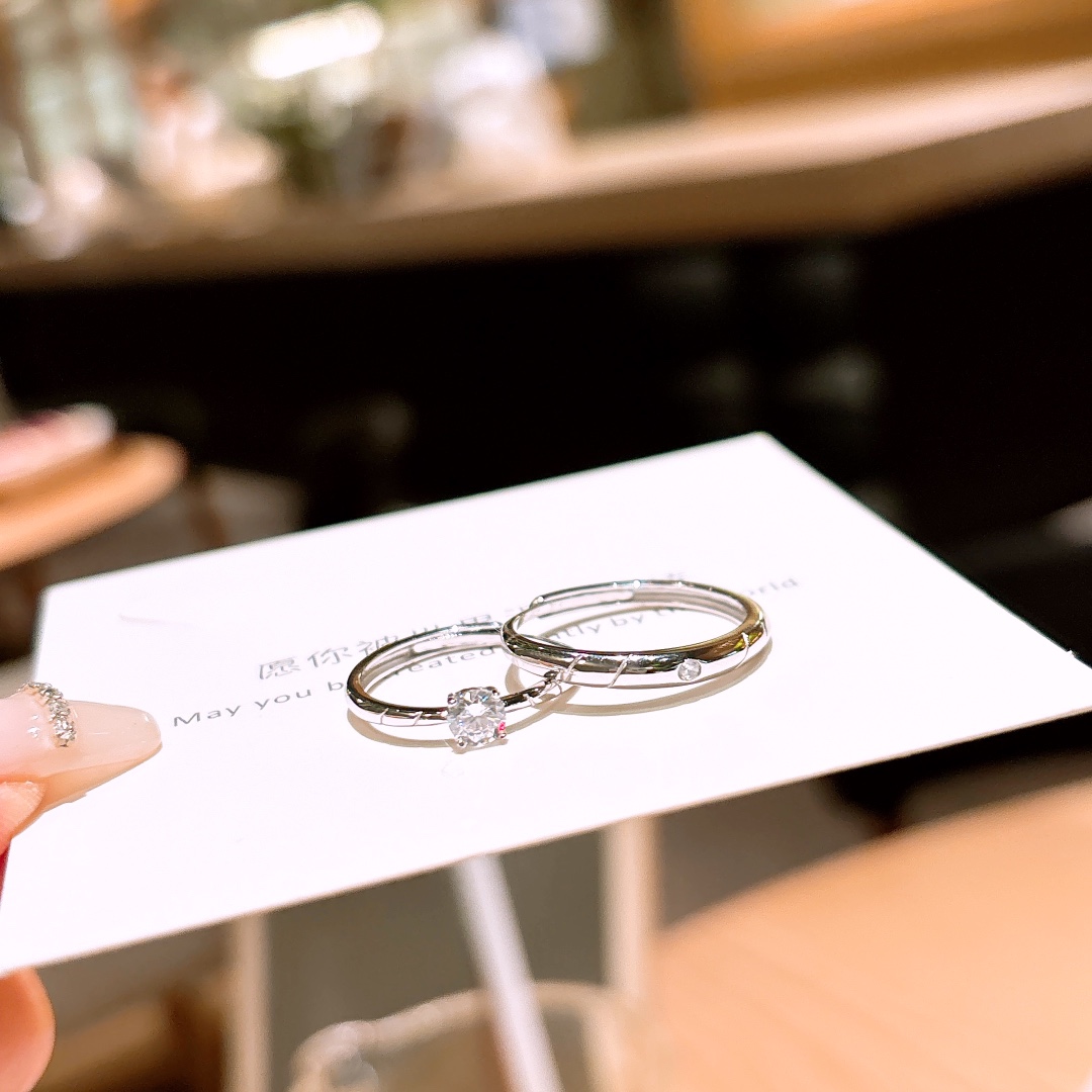 Solid Silver Couple Rings Precision Date Night Gold