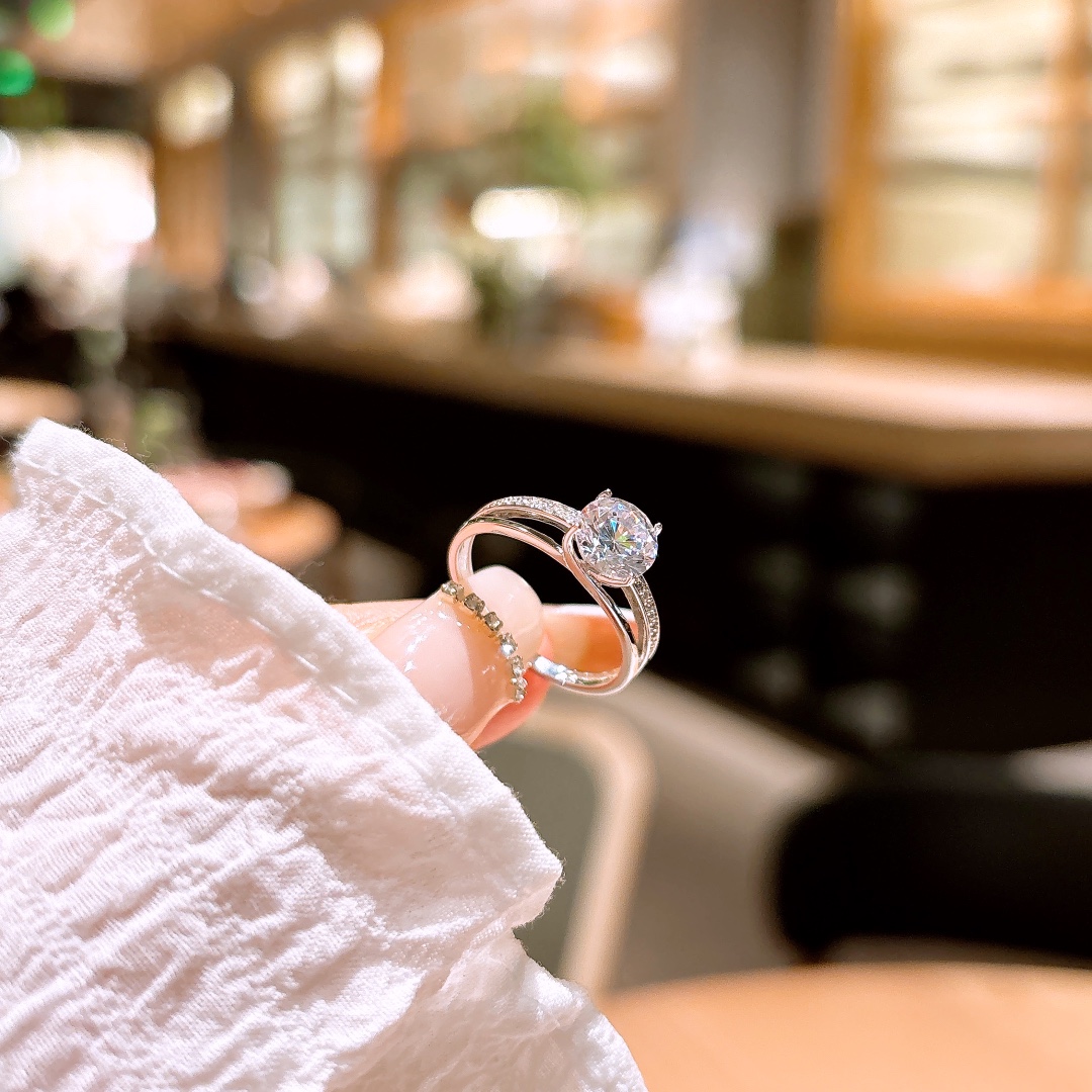 Solid Silver Ring Chic Party Gold