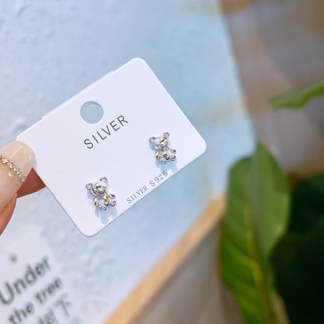 S925 Sterling Silver Earrings Elegant Anniversary Silver