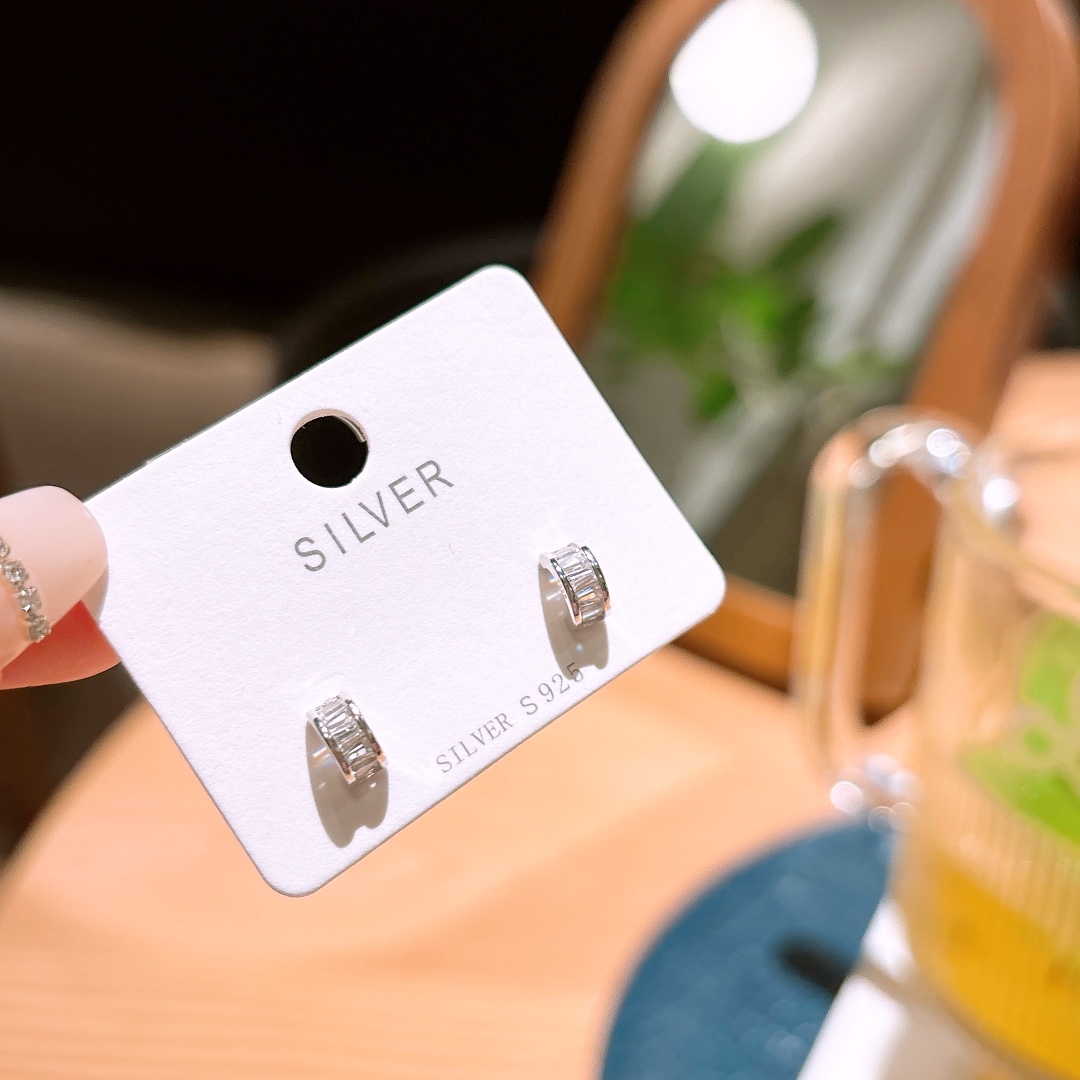 Solid Silver Earrings Artistic Christmas Silver