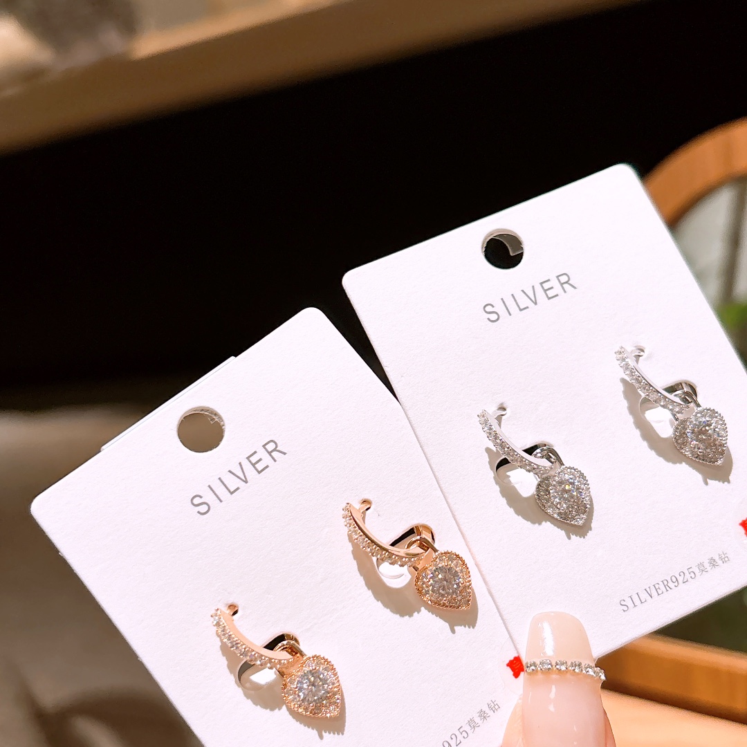 Solid Silver Moissanite Ear Cuffs Ethereal Banquet Gold