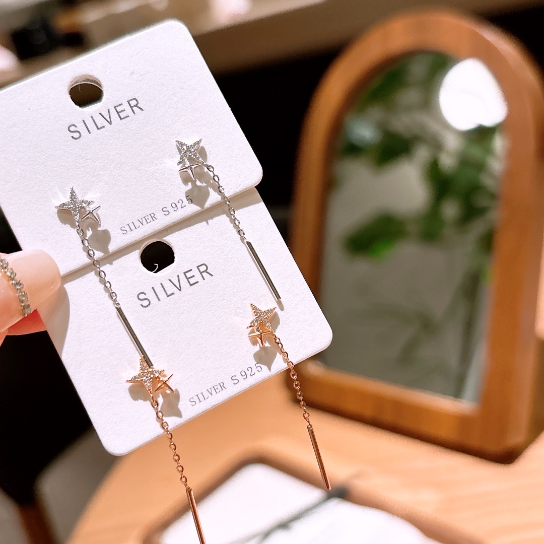 Solid Silver Earrings Lively Mother's Birthday Gold