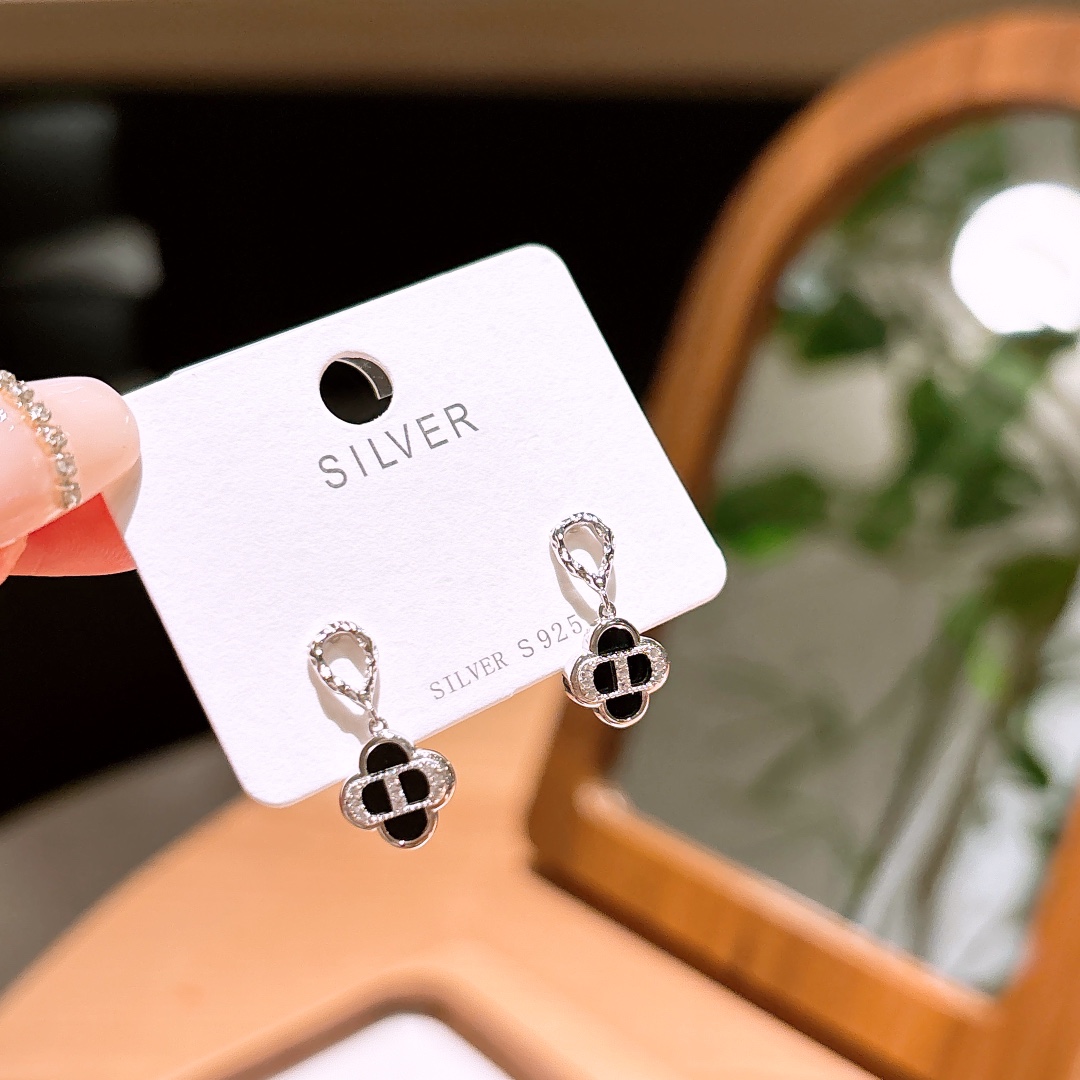 Low Allergy Silver Earrings Korean Style Spring Festival Silver