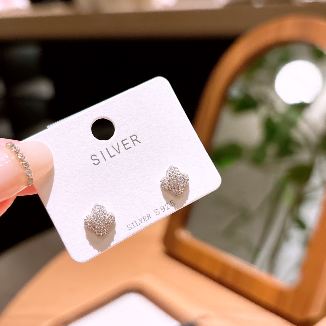 S925 Sterling Silver Earrings Delicate Engagement Gold