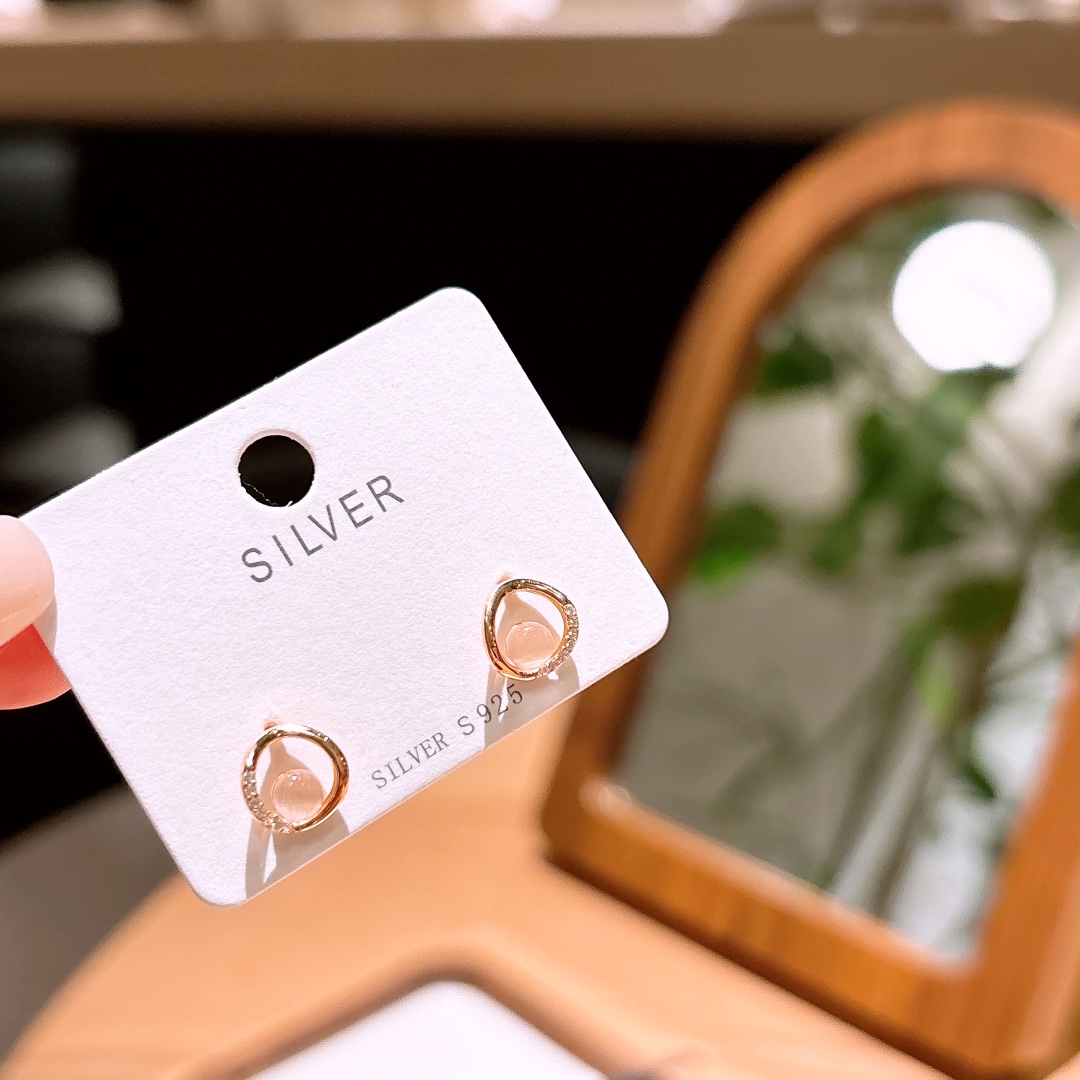 Hochglanzpoliertes Silber Ohrringe Rein Valentinstag Gold