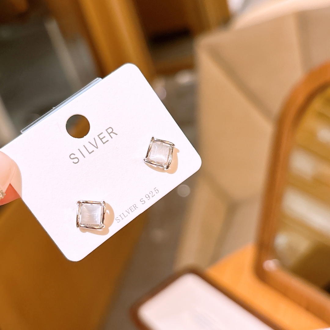 Low Allergy Silver Earrings Light Luxury Everyday Wear Silver