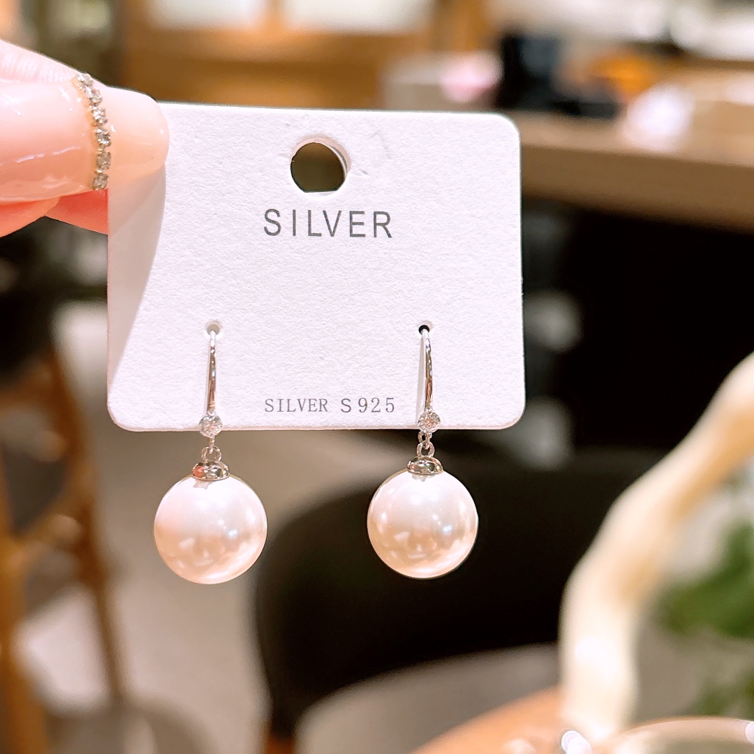 ファッション925シルバードロップ＆スレッドイヤリングゴールド 記念日