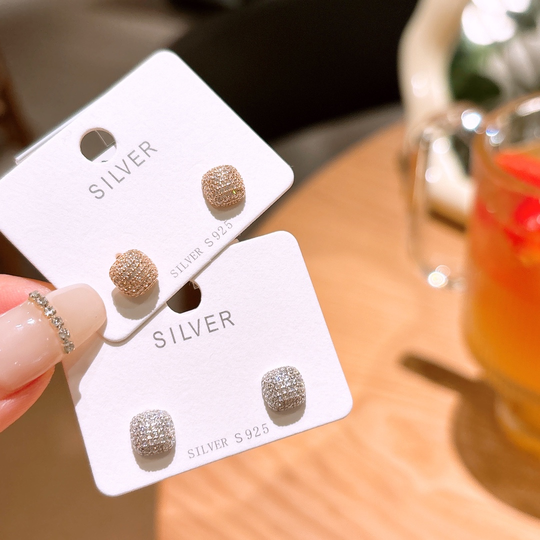 High Polish Silver Earrings Delicate Birthday Gold