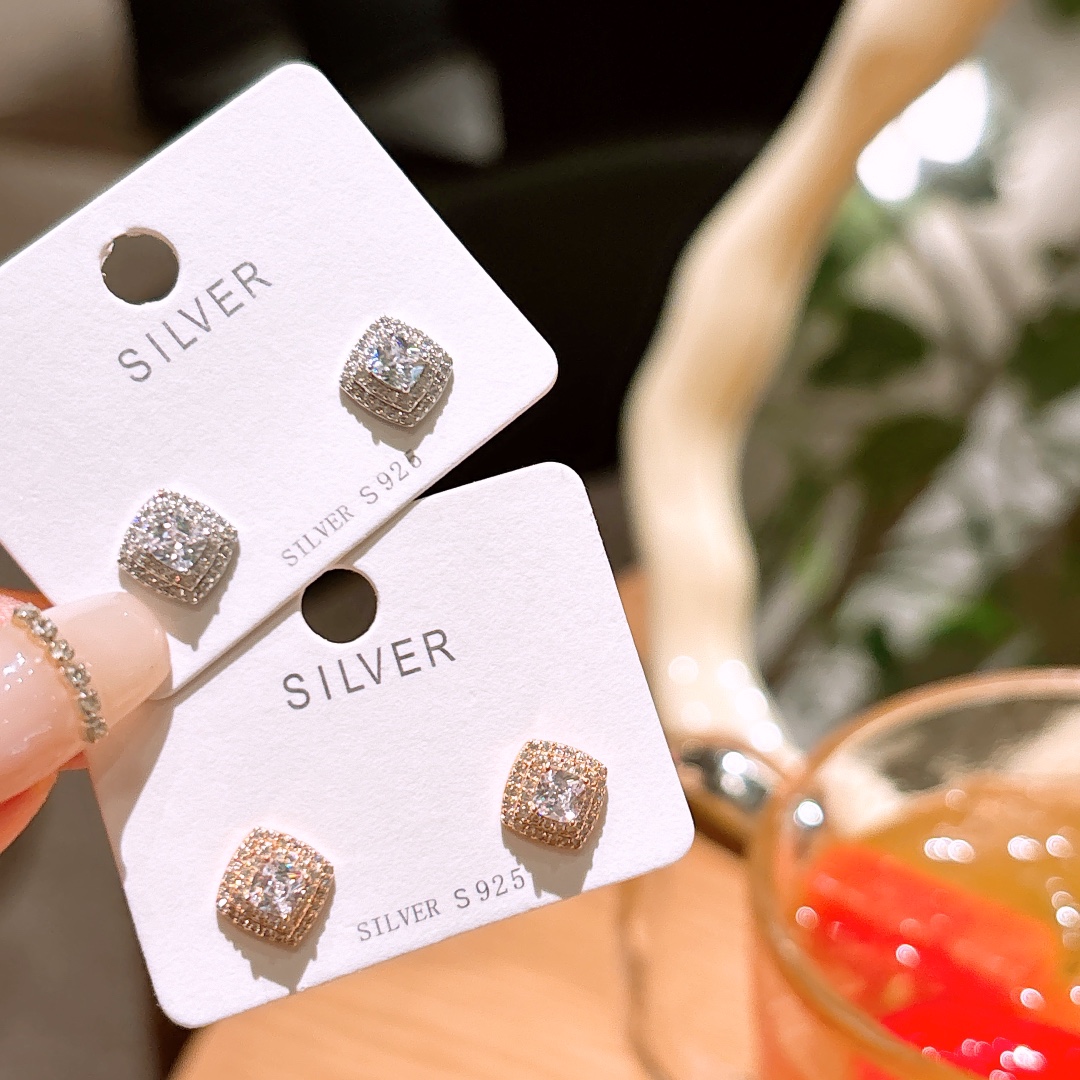 High Polish Silver Earrings Vintage Party Silver