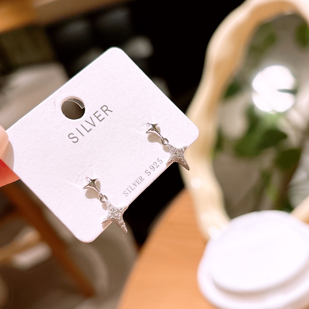 Hypoallergenic Silver Earrings Playful Teacher's Day Silver