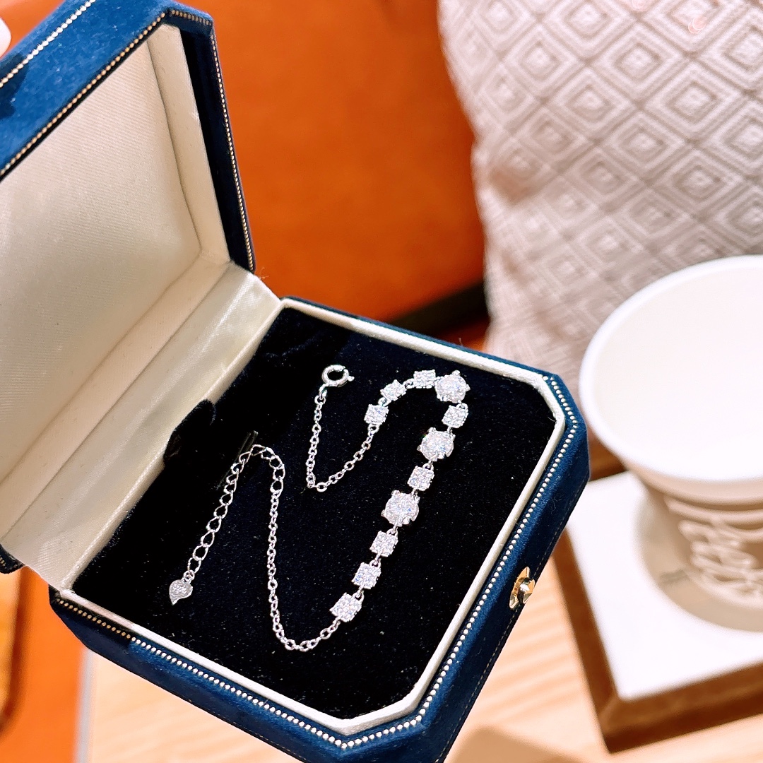 925 Silver Moissanite Bracelet Minimalist Party Gold