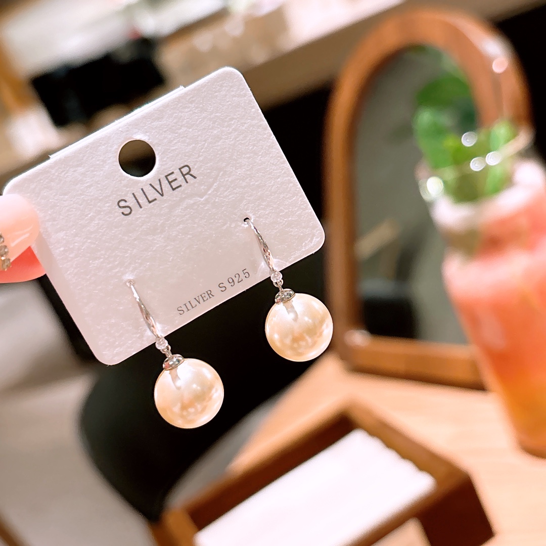 さわやか系ファインシルバードロップ＆スレッドイヤリングシルバー 誕生日