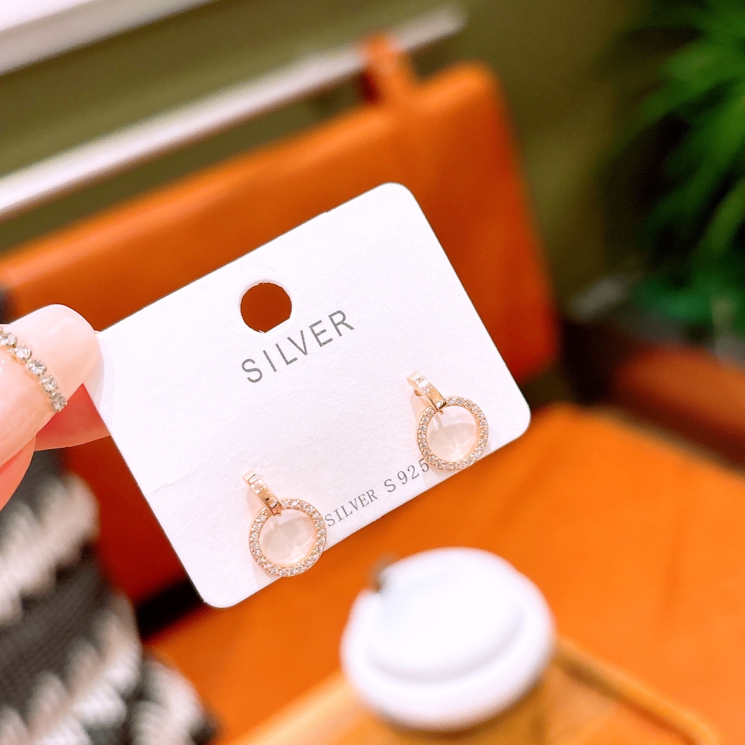 High Polish Silver Earrings Ins Style Father's Day Gold