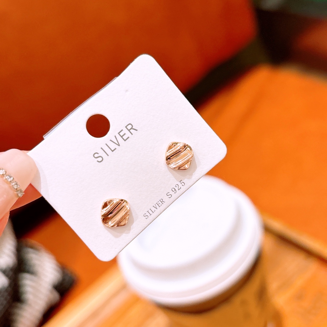 Nickelfreies Silber Ohrringe Minimalistisch Geständnis Silber