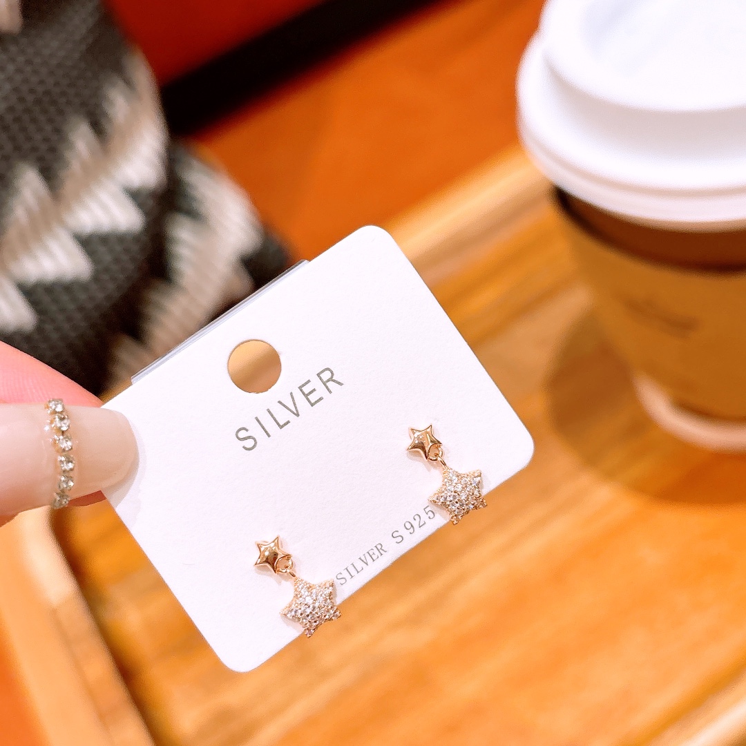 Low Allergy Silver Earrings Ins Style Workplace Gold