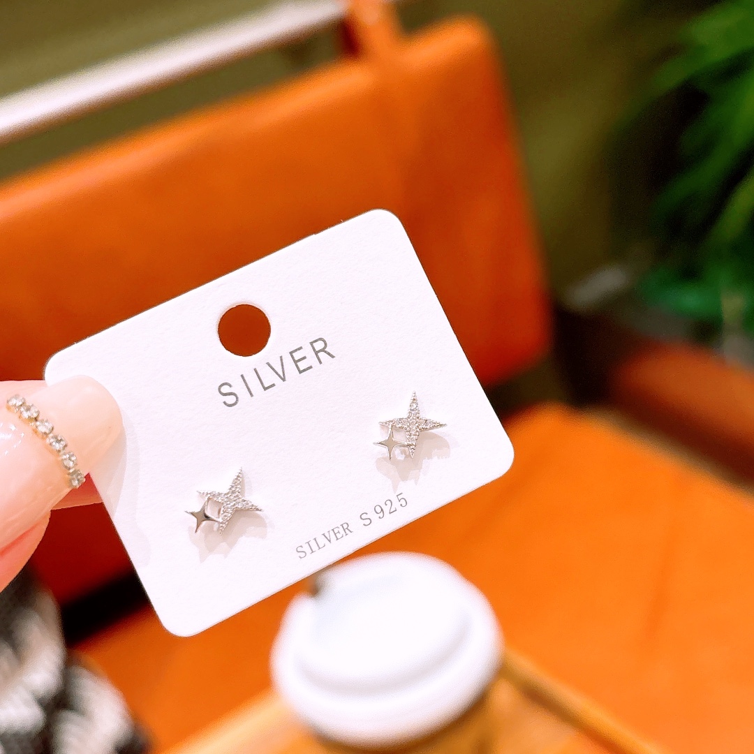 Solid Silver Earrings Intellectual Graduation Silver