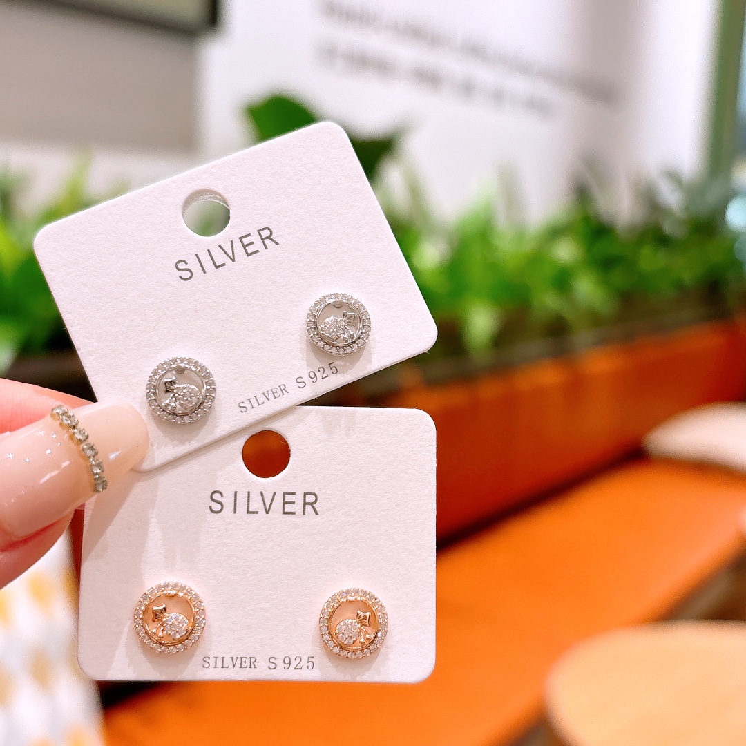 Hypoallergenic Silver Earrings Forest Workplace Gold