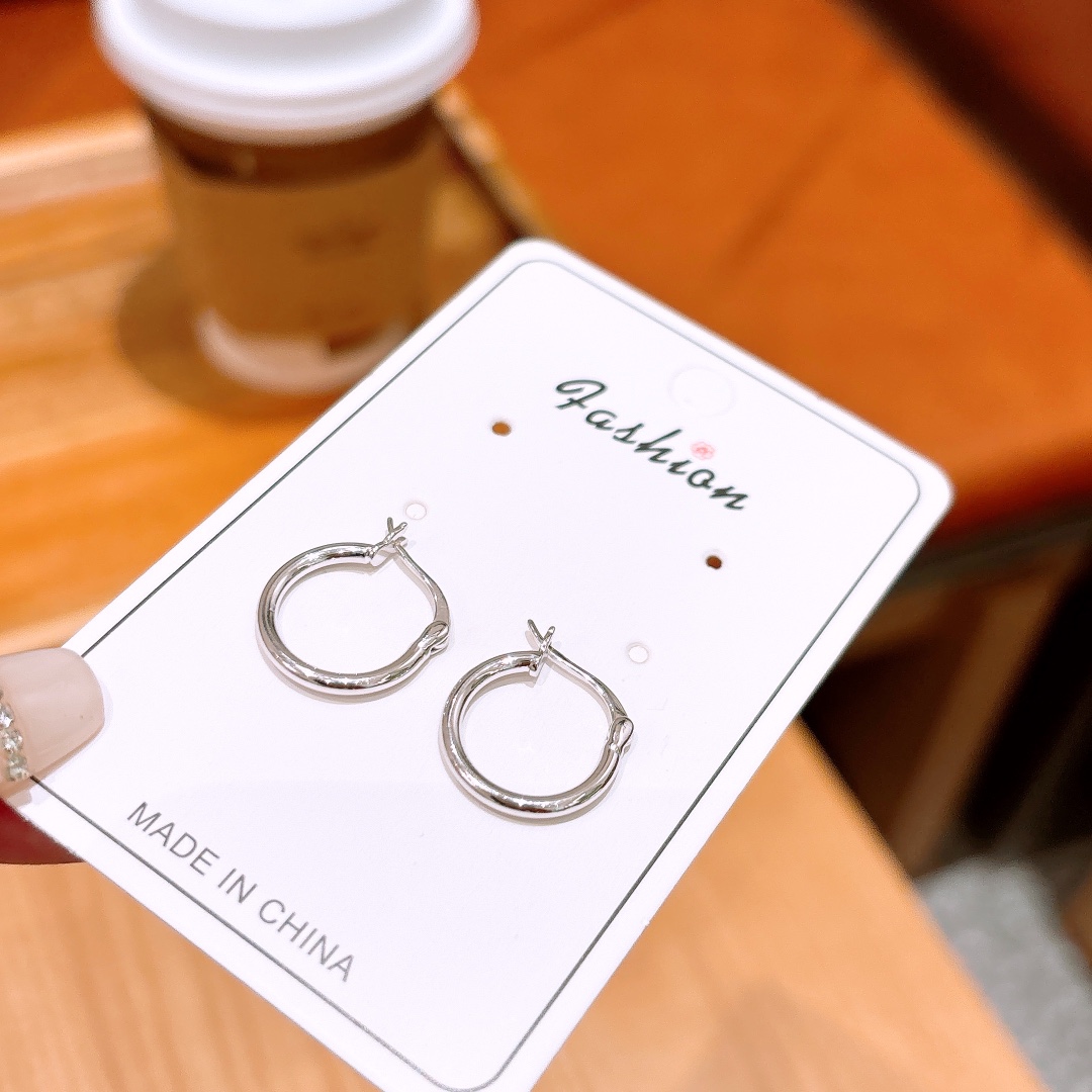 High Polish Silver Hoop Earrings Romantic Wedding Silver