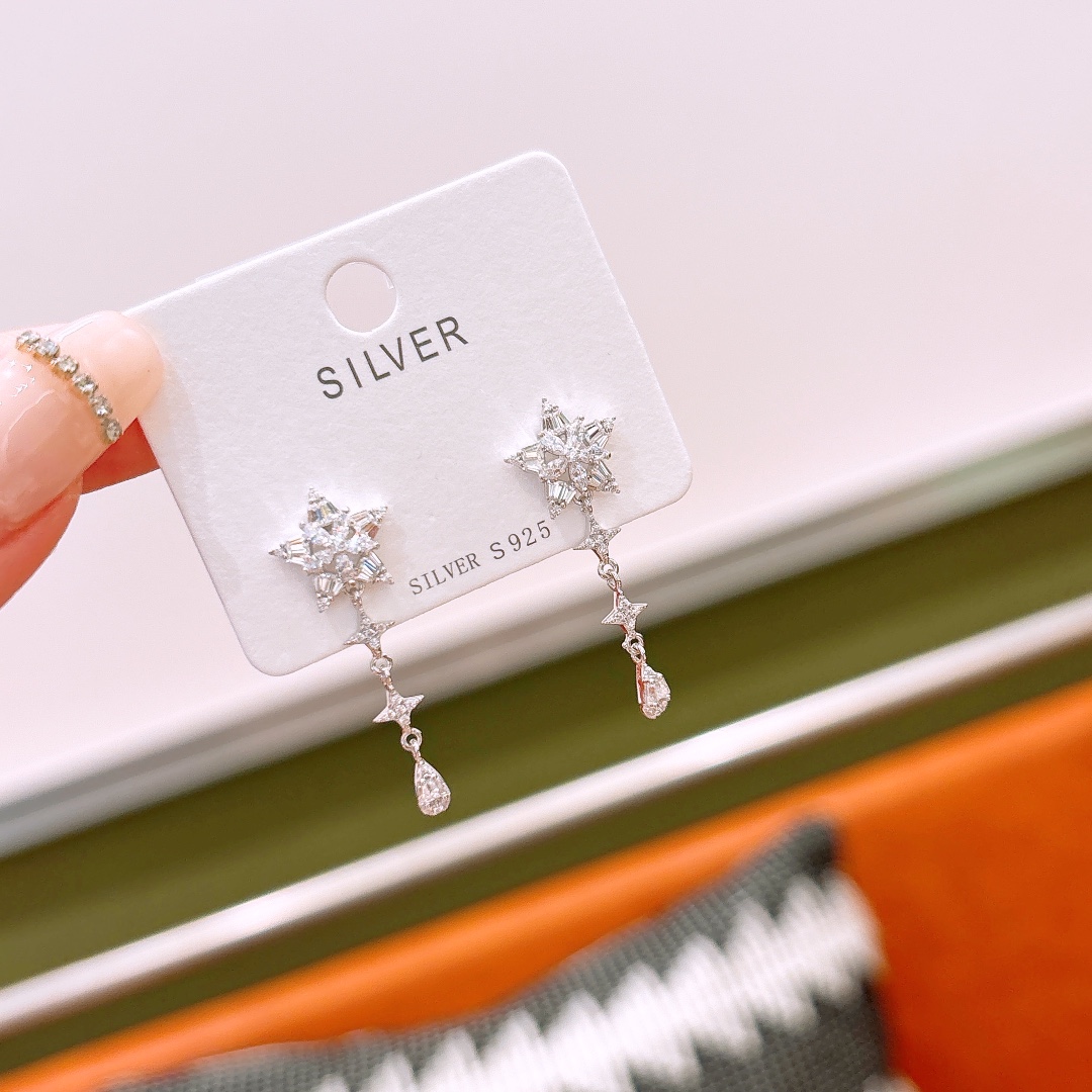 Solid Silver Earrings Gentle Gift for Her Silver