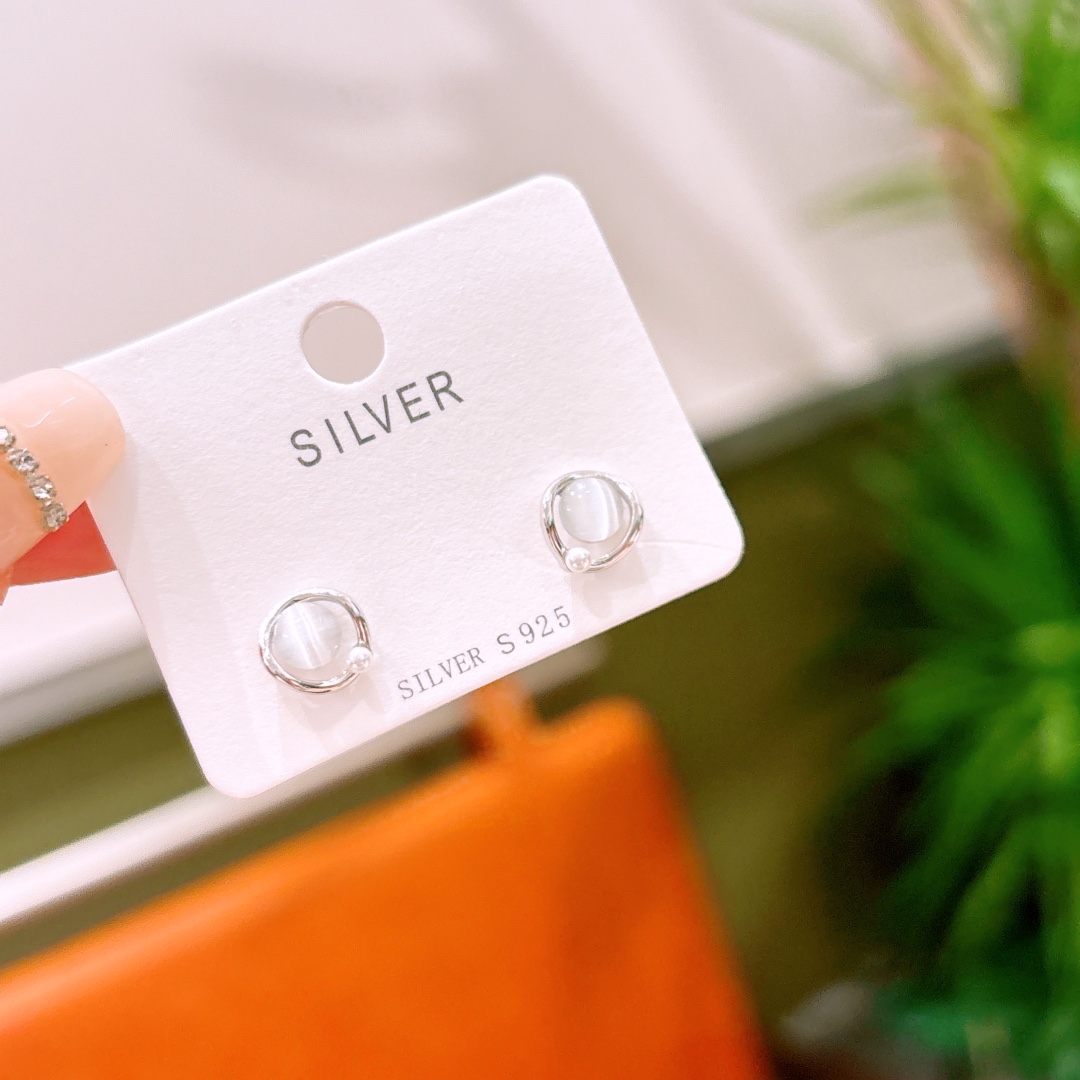 Massivsilber Ohrringe Koreanischer Stil Jahrestag Gold