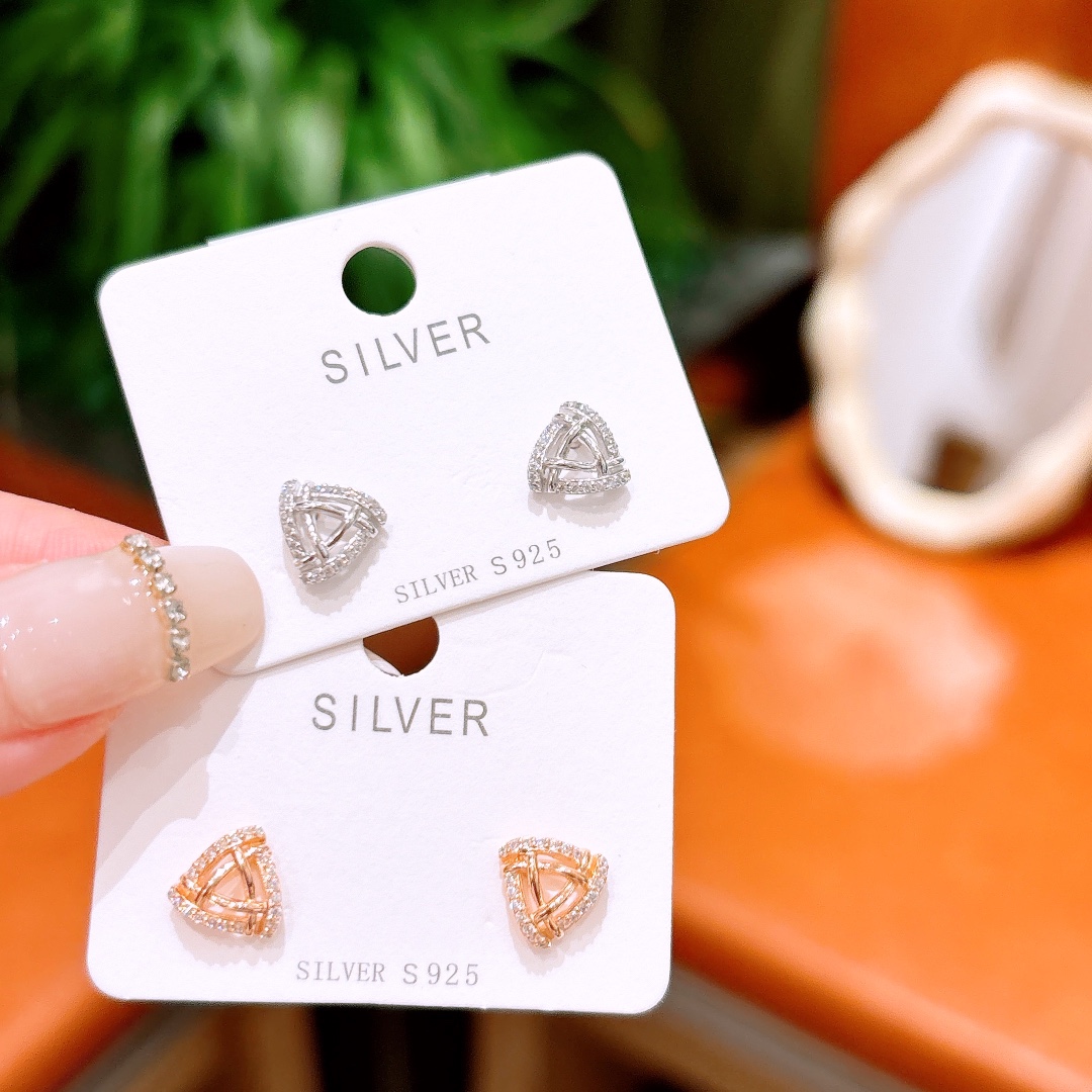 S925 Sterling Silver Earrings Korean Style Mother's Birthday Gold