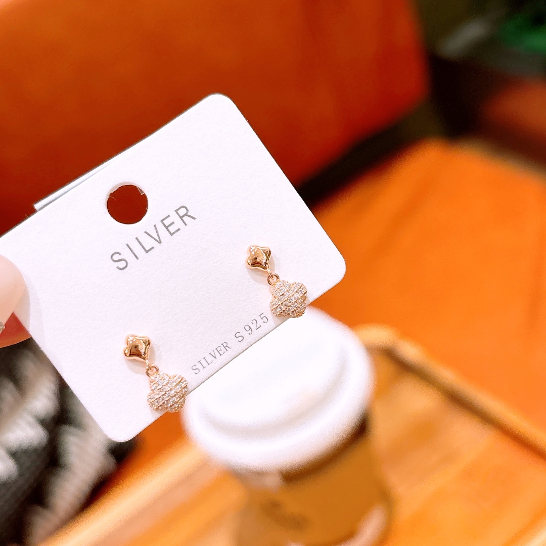 925 Silver Earrings Pure Housewarming Gold