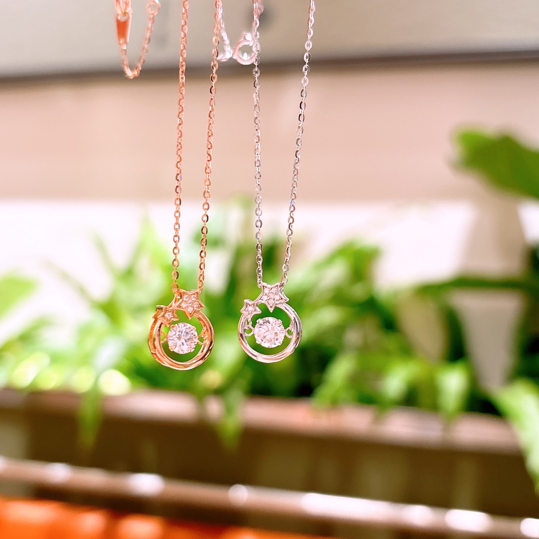 S925 Sterling Silver Necklace Light Luxury Housewarming Gold