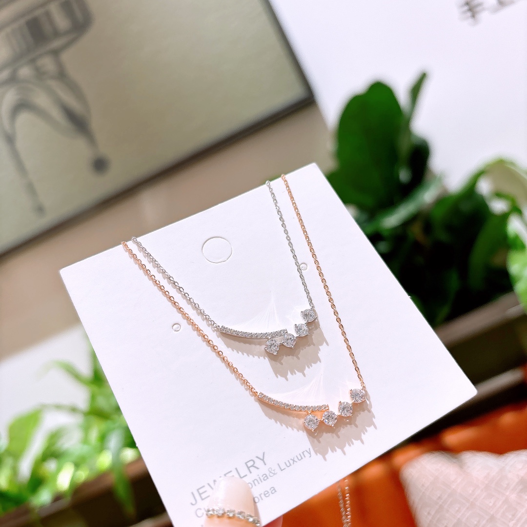 S925 Sterling Silver Necklace Playful Banquet Gold