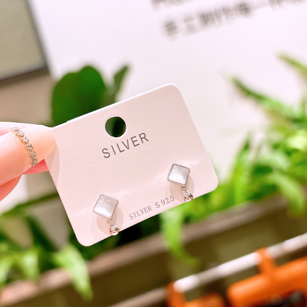 S925 Sterling Silver Earrings Dainty Birthday Silver