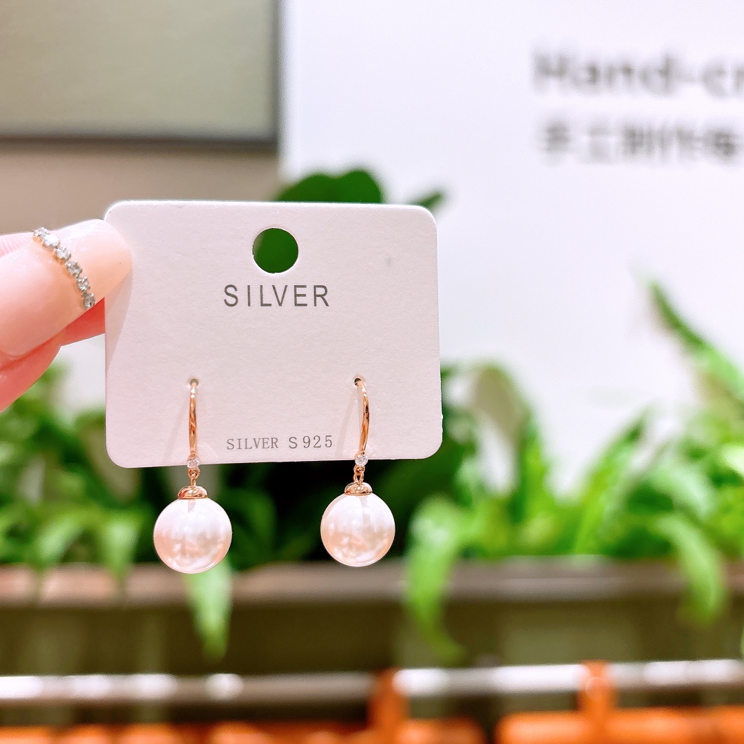 優しい925シルバードロップ＆スレッドイヤリングシルバー 卒業