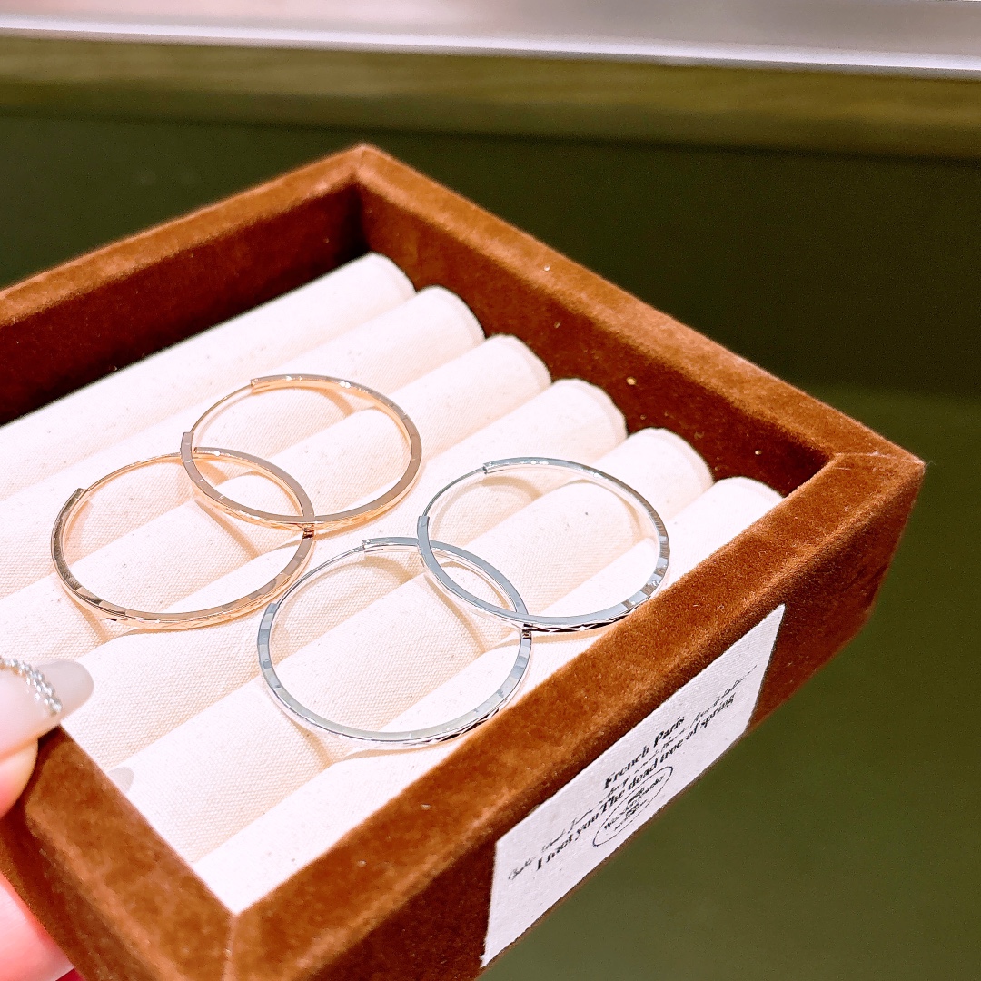 High Polish Silver Hoop Earrings Minimalist New Year Gold