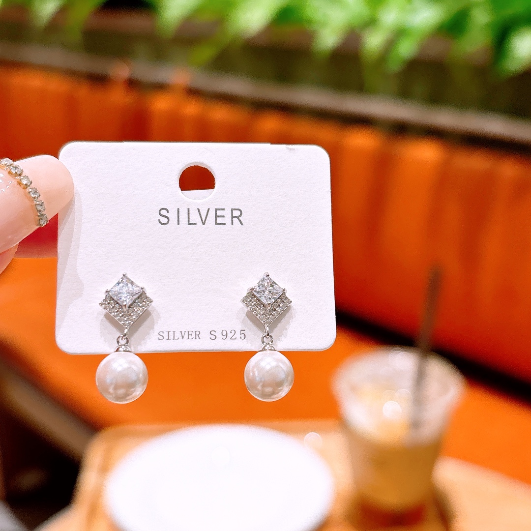 S925 Sterling Silver Earrings French Workplace Silver