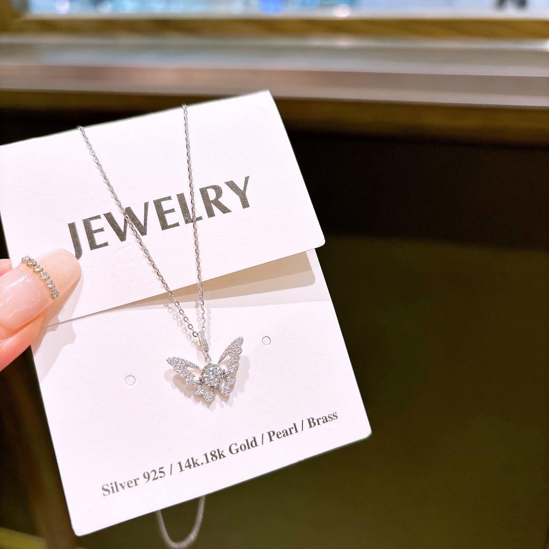 Nickel Free Silver Moissanite Necklace Unique Self-love Silver