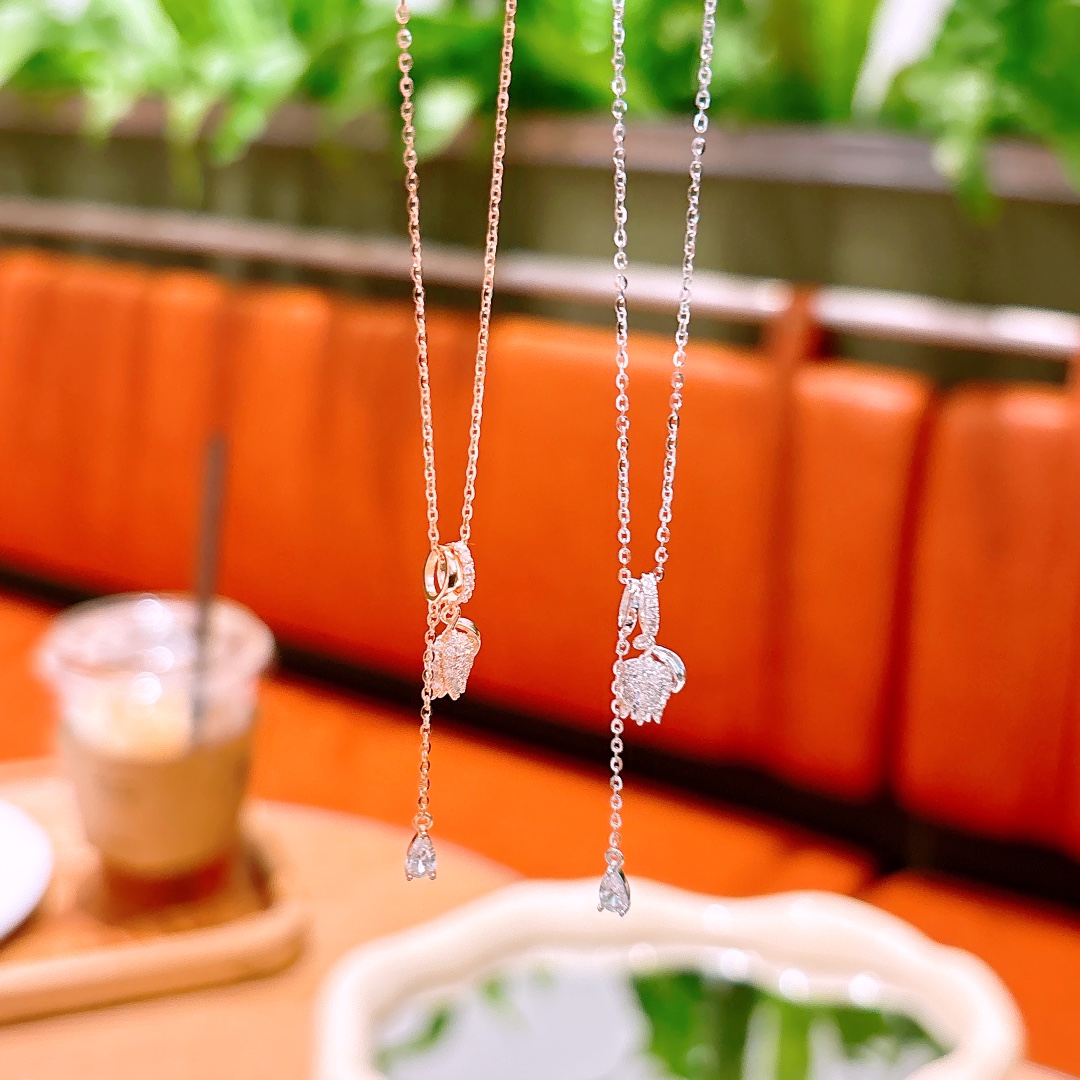 S925 Sterling Silver Necklace Precision Christmas Gold