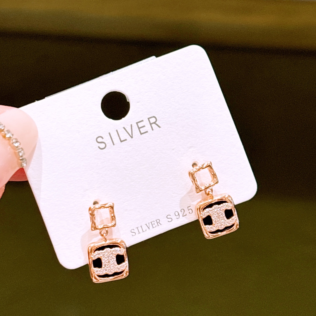 Solid Silver Earrings Sweet & Cool Confession Gold